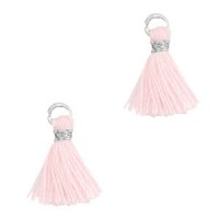 Mini Quaste Ibiza Style 1cm Silver-light pink